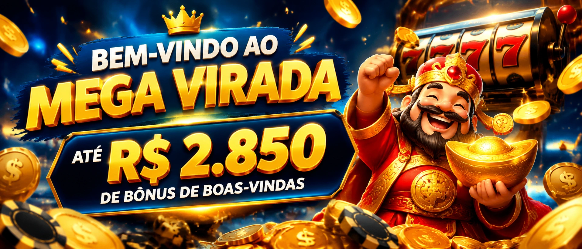 Tela da Mega Virada com visão geral da plataforma e áreas principais de acesso