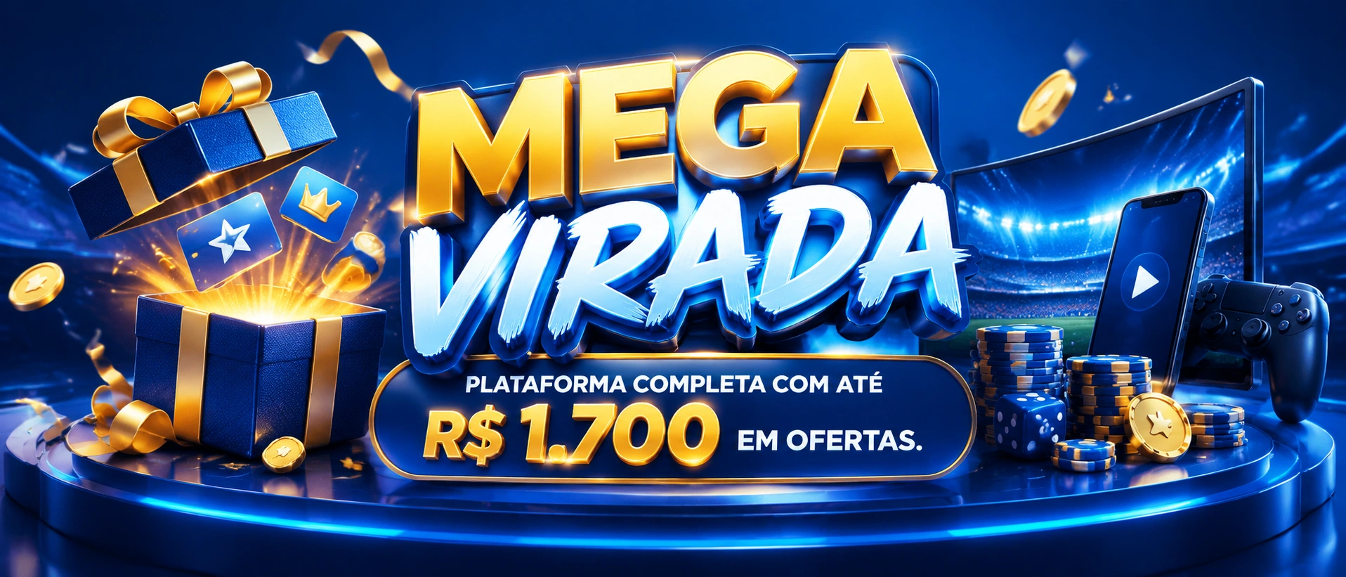 Tela da Mega Virada relacionada a bônus, promoções e áreas de campanha