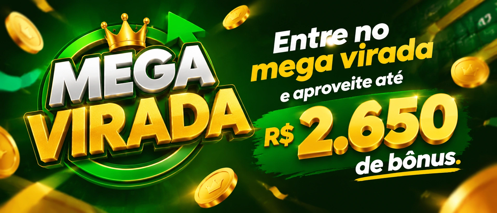 Área de pagamentos e perfil da Mega Virada com indicação de saldo, saque e níveis VIP