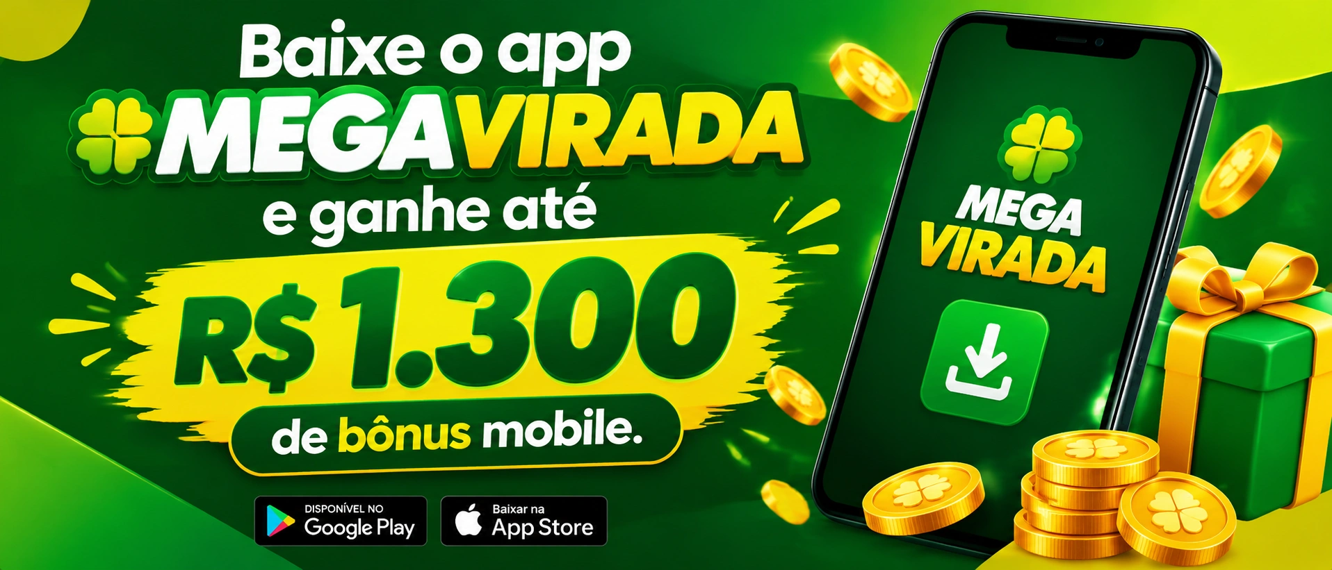 Tela de acesso móvel da mega virada no celular